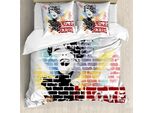 Abakuhaus Paris Copripiumino, Fashion Girl Graffiti, Antiacaro, Adatto A Chi Soffre Di Allergie, Con Federe, 200 Cm X 200 Cm - 80 X 80 Cm, Multicolore