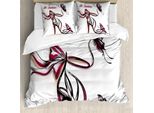 Abakuhaus Copripiumino Rosa, Moda Elegante, Antiacaro, Adatto A Chi Soffre Di Allergie, Con Federe, 155 Cm X 220 Cm - 80 X 80 Cm, Rose Essiccate-Nero