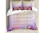 Abakuhaus Copripiumino Blume, Diversi Modelli Blossom, Antiacaro, Adatto A Chi Soffre Di Allergie, Con Federe, 200 Cm X 200 Cm - 80 X 80 Cm, Viola Rosa