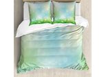Abakuhaus Copripiumino Blume, Primavera Natura Campagna, Antiacaro Adatto A Chi Soffre Di Allergie Con Federe, 155 Cm X 220 Cm - 80 X 80 Cm, Verde Blu