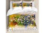 Abakuhaus Copripiumino Con Motivo Floreale, Bouquet Romantico, Antiacaro E Anallergico, Con Federe, 155 Cm X 220 Cm - 80 X 80 Cm, Multicolore