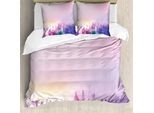 Abakuhaus Copripiumino Blume, Fiori Viola Lavanda, Antiacaro, Adatto A Chi Soffre Di Allergie, Con Federe, 155 Cm X 220 Cm - 80 X 80 Cm, Viola Lilla