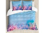 Abakuhaus Copripiumino Blume, Retro Cherry Blossom, Antiacaro, Adatto A Chi Soffre Di Allergie, Con Federe, 200 Cm X 200 Cm - 80 X 80 Cm, Rosa E Blu