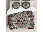 Abakuhaus Set Copripiumino Vittoriano Per Letti Matrimoniali, Mandala Etnico Asiatico, Antiacaro, Adatto A Chi Soffre Di Allergie, Con Federe, Multicolore