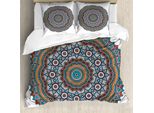 Abakuhaus Copripiumino Mandala, Motivo Marocchino Vintage, Antiacaro, Adatto A Chi Soffre Di Allergie, Con Federe, 200 Cm X 200 Cm - 80 X 80 Cm, Multicolore