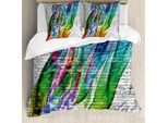 Abakuhaus Copripiumino Brick Wall, Colorato Retrò, Antiacaro, Adatto A Chi Soffre Di Allergie, Con Federe, 200 Cm X 200 Cm - 80 X 80 Cm, Multicolore