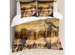 Abakuhaus Copripiumino Berg, Cielo Nuvoloso Berg, Antiacaro Adatto A Chi Soffre Di Allergie Con Federe, 155 Cm X 220 Cm - 80 X 80 Cm, Sepia