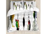 Abakuhaus Set Copripiumino Per Letti Matrimoniali, Tema Caccia Agli Animali Marini, Antiacaro, Adatto A Chi Soffre Di Allergie, Con Federe, Multicolore