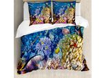 Abakuhaus Copripiumino Con Motivo A Pesci, Ozean-Beauties, Antiacaro, Adatto A Chi Soffre Di Allergie, Con Federe, 155 Cm X 220 Cm - 80 X 80 Cm, Multicolore