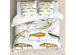 Abakuhaus Set Copripiumino Per Letti Matrimoniali, Tema Caccia Agli Animali Marini, Antiacaro, Adatto A Chi Soffre Di Allergie, Con Federe, Multicolore