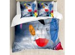 Abakuhaus Copripiumino Colorato, Mosche, Ombrelli, Nuvole, Antiacaro, Adatto A Chi Soffre Di Allergie, Con Federe, 155 Cm X 220 Cm - 80 X 80 Cm, Multicolore