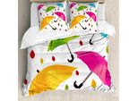 Abakuhaus Copripiumino Colorato, Ombrelli Colorati, Antiacaro, Adatto A Chi Soffre Di Allergie, Con Federe, 155 Cm X 220 Cm - 80 X 80 Cm, Multicolore