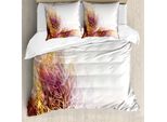 Abakuhaus Copripiumino Moderno, Opera D'arte Con Petali Di Fiori, Antiacaro, Adatto A Chi Soffre Di Allergie, Con Federe, 200 Cm X 200 Cm - 80 X 80 Cm, Giallo Viola