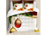 Abakuhaus Copripiumino Natalizio, Yule Eve Ball Flitter, Antiacaro E Anallergico, Con Federe, 155 Cm X 220 Cm - 80 X 80 Cm, Multicolore