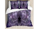 Abakuhaus Set Copripiumino Fractal Per Letti Matrimoniali, Cuori Spaziali, Antiacaro, Adatto A Chi Soffre Di Allergie, Con Federe, Viola