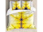 Abakuhaus Set Copripiumino Frattale Per Letti Matrimoniali, Arte Digitale Psichedelica, Antiacaro, Adatto A Chi Soffre Di Allergie, Con Federe, Azzurro, Blu, Giallo, Antracite, Grigio