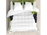 Abakuhaus Copripiumino Weinberg, Foglie Di Vite Nel Villaggio, Antiacaro, Adatto A Chi Soffre Di Allergie, Con Federe, 200 Cm X 200 Cm - 80 X 80 Cm, Verde Nero