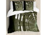 Abakuhaus Set Copripiumino Per Letti Matrimoniali, Motivo Spaziale, Antiacaro, Adatto A Chi Soffre Di Allergie, Con Federe, Verde Militare
