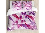 Abakuhaus Copripiumino Fractal, Fiori Colorati Digitali, Antiacaro, Adatto A Chi Soffre Di Allergie, Con Federe, 200 Cm X 200 Cm - 80 X 80 Cm, Viola-Rosa