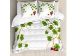 Abakuhaus Copripiumino Weinberg, Cluster Ivy Fresco, Antiacaro, Adatto A Chi Soffre Di Allergie, Con Federe, 200 Cm X 200 Cm - 80 X 80 Cm, Verde, Viola,