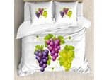 Abakuhaus Copripiumino Weinberg, Ivy Region Borgogna, Antiacaro, Adatto A Chi Soffre Di Allergie, Con Federe, 200 Cm X 200 Cm - 80 X 80 Cm, Viola Verde