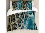 Abakuhaus Copripiumino Fractal, Motivi Floreali, Antiacaro, Adatto A Chi Soffre Di Allergie, Con Federe, 155 Cm X 220 Cm - 80 X 80 Cm, Multicolore