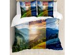 Abakuhaus Set Copripiumino Per Letto Matrimoniale, Motivo Bosco Di Montagna, Antiacaro, Adatto A Chi Soffre Di Allergie, Con Federe, Multicolore
