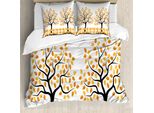 Abakuhaus Copripiumino Ackerland, Alberi Autunnali, Antiacaro, Adatto A Chi Soffre Di Allergie, Con Federe, 155 Cm X 220 Cm - 80 X 80 Cm, Arancione E Nero