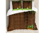 Abakuhaus Copripiumino Ackerland, Materiali Per Il Giardinaggio, Antiacaro, Adatto A Chi Soffre Di Allergie, Con Federe, 155 Cm X 220 Cm - 80 X 80 Cm, Verde Marrone