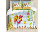Abakuhaus Copripiumino Ackerland, Albero, Farfalla E Fiore, Antiacaro, Adatto A Chi Soffre Di Allergie, Con Federe, 155 Cm X 220 Cm - 80 X 80 Cm, Multicolore