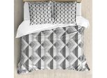 Abakuhaus Copripiumino Grigio, Motivo Minimalista Retrò, Antiacaro, Adatto A Chi Soffre Di Allergie, Con Federe, 200 Cm X 200 Cm - 80 X 80 Cm, Grigio Carbone