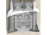 Abakuhaus Copripiumino Space, Planet Sun System, Antiacaro, Adatto A Chi Soffre Di Allergie, Con Federe, 200 Cm X 200 Cm - 80 X 80 Cm, Grigio