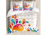 Abakuhaus Copripiumino Colorato, Gocce Di Pioggia Astratte, Antiacaro, Adatto A Chi Soffre Di Allergie, Con Federe, 200 Cm X 200 Cm - 80 X 80 Cm, Multicolore