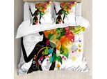Abakuhaus Copripiumino Colorato, Farfalla Foglia Primavera, Antiacaro Adatto A Chi Soffre Di Allergie Con Federe, 200 Cm X 200 Cm - 80 X 80 Cm, Multicolore