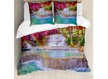Abakuhaus Copripiumino Waterfall, Vietnam Rain Forest, Antiacaro, Adatto A Chi Soffre Di Allergie, Con Federe, 200 Cm X 200 Cm - 80 X 80 Cm, Blu