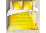 Abakuhaus Set Copripiumino Giallo Per Letti Matrimoniali, Motivo Astratto Sfumato Sunshine, Antiacaro, Adatto A Chi Soffre Di Allergie, Con Federe, Giallo Bianco
