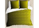 Abakuhaus Copripiumino Giallo, Tema Giallo A Pois, Antiacaro, Adatto A Chi Soffre Di Allergie, Con Federe, 200 Cm X 200 Cm - 80 X 80 Cm, Giallo E Nero