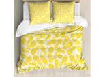 Abakuhaus Copripiumino Giallo, Ananas, Antiacaro, Adatto A Chi Soffre Di Allergie, Con Federe, 200 Cm X 200 Cm - 80 X 80 Cm, Bianco E Giallo