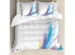 Abakuhaus Copripiumino Astratto, Ispirato All'arcobaleno Waves, Antiacaro, Adatto A Chi Soffre Di Allergie, Con Federe, 200 Cm X 200 Cm - 80 X 80 Cm, Viola