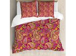 Abakuhaus Copripiumino Paisley, Fiori Chiari E Pois, Antiacaro, Adatto A Chi Soffre Di Allergie, Con Federe, 200 Cm X 200 Cm - 80 X 80 Cm, Multicolore