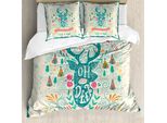 Abakuhaus Copripiumino Vintage, Ispirazione Ornamentale, Antiacaro, Adatto A Chi Soffre Di Allergie, Con Federe, 200 Cm X 200 Cm - 80 X 80 Cm, Multicolore