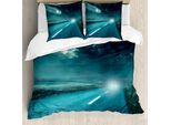 Abakuhaus Horror Haus Copripiumino, Tempesta Nuvola Inferno, Antiacaro Adatto A Chi Soffre Di Allergie Con Federe, 155 Cm X 220 Cm - 80 X 80 Cm, Blu