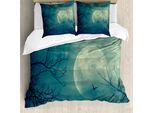 Abakuhaus Copripiumino Horror House, Foresta Incantata, Antiacaro, Adatto A Chi Soffre Di Allergie, Con Federe, 155 Cm X 220 Cm - 80 X 80 Cm, Blu