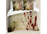 Abakuhaus Horror Haus Copripiumino, Bloddy Schmutzige Hand, Antiacaro, Adatto A Chi Soffre Di Allergie, Con Federe, 155 Cm X 220 Cm - 80 X 80 Cm, Rosso Beige
