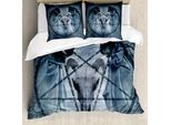 Abakuhaus Horror Haus Copripiumino, Teufel Traum Scary, Antiacaro, Adatto A Chi Soffre Di Allergie, Con Federe, 200 Cm X 200 Cm - 80 X 80 Cm, Blu
