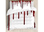 Abakuhaus Copripiumino Horror, Halloween Zombie Crime, Antiacaro, Adatto A Chi Soffre Di Allergie, Con Federe, 200 Cm X 200 Cm - 80 X 80 Cm, Rosso-Bianco