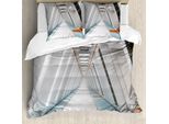 Abakuhaus Copripiumino Space, Cosmos Rakete, Antiacaro, Adatto A Chi Soffre Di Allergie, Con Federe, 155 Cm X 220 Cm - 80 X 80 Cm, Arancione E Bianco