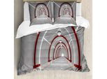 Abakuhaus Copripiumino Space, Astronomia Alien, Antiacaro Adatto A Chi Soffre Di Allergie Con Federe, 155 Cm X 220 Cm - 80 X 80 Cm, Bianco Rosso