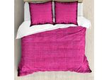 Abakuhaus Copripiumino Magenta, Futuristico Grungy Opaco, Antiacaro, Adatto A Chi Soffre Di Allergie, Con Federe, 155 Cm X 220 Cm - 80 X 80 Cm, Rosa Fucsia