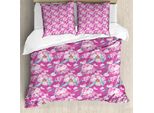 Abakuhaus Set Copripiumino Giapponese Per Letti Matrimoniali, Peonia Fiore Romantico, Antiacaro, Adatto A Chi Soffre Di Allergie, Con Federe, Rosa